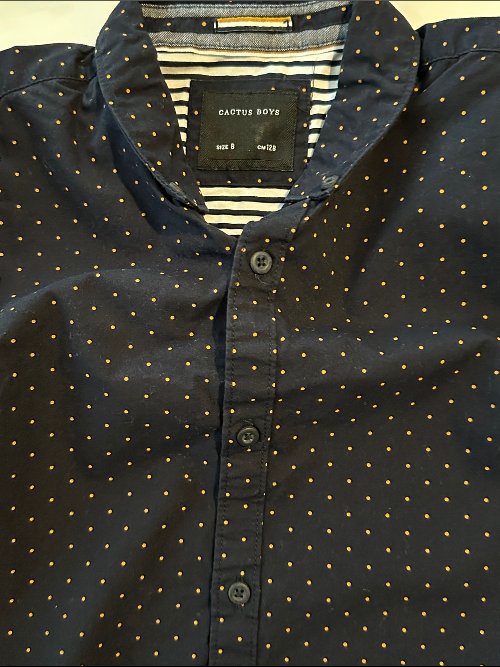 Kids clothes Cactus Navy Dot & Burgundy Micro Dot Button-Down Shirts size 8-10 - Picture 11 of 12